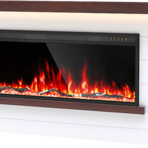 60"Electric Fireplace with Mantel