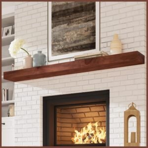 Fireplace Mantel-72 Inch- Dark Brown