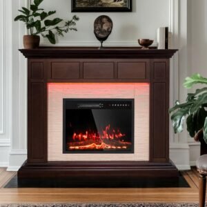 50’‘Electric Fireplace with Mantel