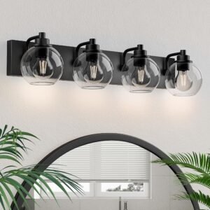 Bathroom Light Fixtures-Matte Black Vanity Lights for Bathroom