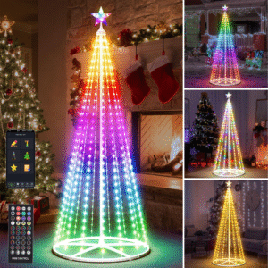3-Pack Smart Outdoor Lighted Christmas Tree