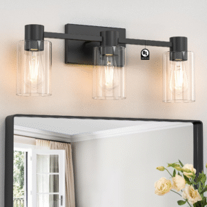3-Light Matte Black Wall Sconces for Bathroom