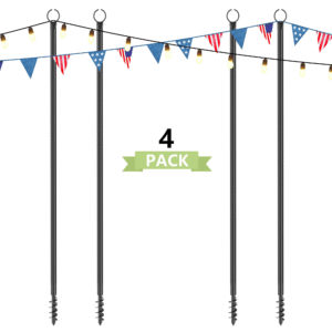 Pack String Light Poles for Outside