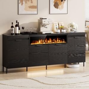 Large Credenza with 40" Fireplace