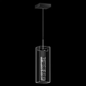 Single Matte Black Bubble Glass Pendant