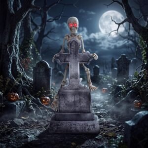 46In-Halloween-Tombstone-Skeleton